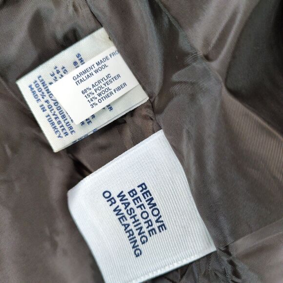 NWT Old Navy Women's XXL Brown Tweed Trench Coat, Wool Blend, Preppy Academia - Picture 4 of 6